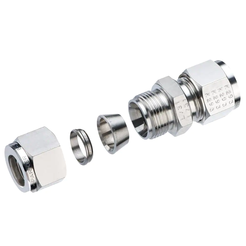 Male Connector Pack of 20 Parker Hannifin 68C-4-2-pk20 Compression Fitting 1/4 Compression Tube x 1/8 Male Thread Brass 